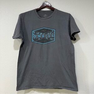 O'Neill Surf Vintage Shirt Gray Blue Men’s Medium Short Sleeve Crew Neck EUC